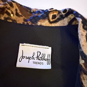 Joseph Ribkoff Animal Print Sequin Top